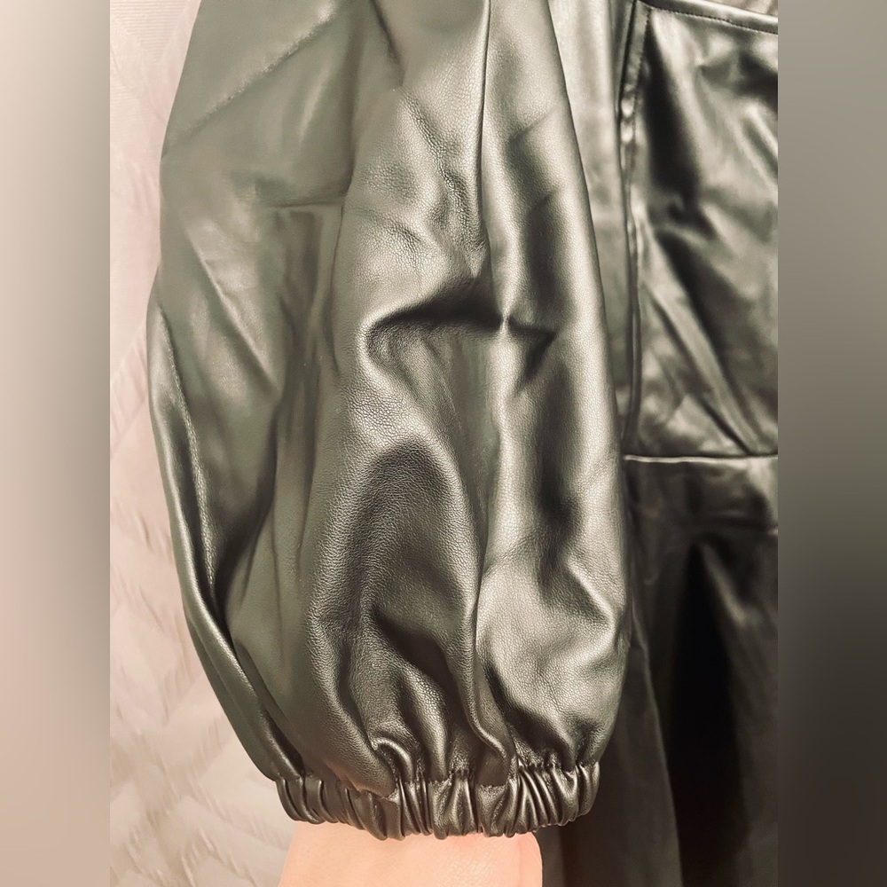 ASOS Black Faux Leather Dress, Sz 18, NWT - Picture 3 of 6